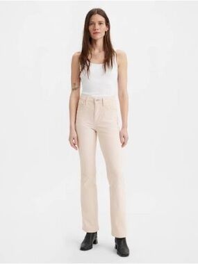 Levi’s White Corduroy Pants Women Size 23 Straight Leg High Rise Waterless